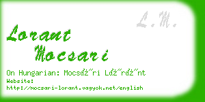 lorant mocsari business card